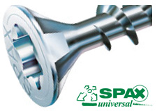 Universal screw flat countersunk head