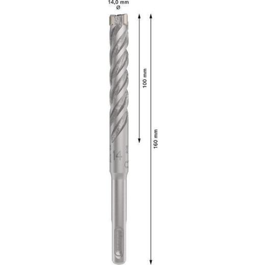 Hammerbohrer PRO SDS plus-5X - Ø 14 mm - Arbeits-L. 100 mm - Länge 160 mm SDS plus