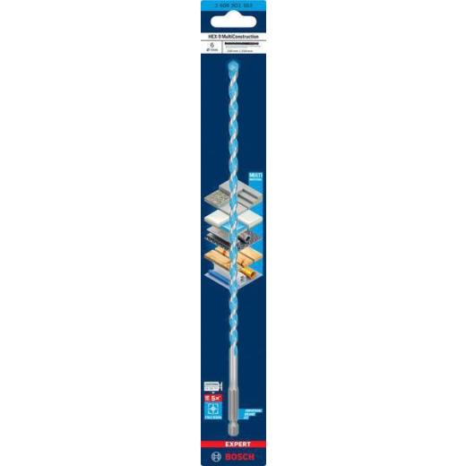 Steinbohrer Expert MultiConstruction HEX-9 - Ø 6 mm - Arbeits-L. 200 mm - Gesamt-L. 250 mm