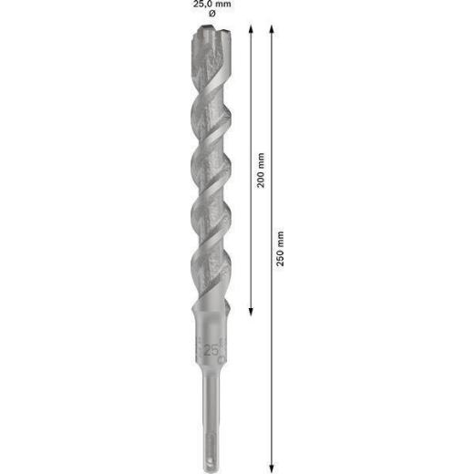 Hammerbohrer PRO SDS plus-5X - Ø 25 mm - Arbeits-L. 200 mm - Länge 250 mm SDS plus