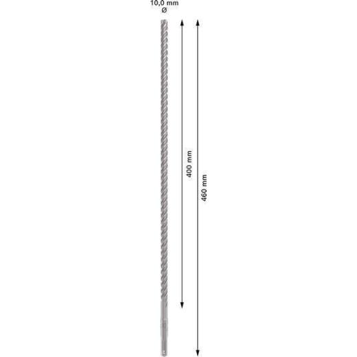 Hammerbohrer PRO SDS plus-5X - Ø 10 mm - Arbeits-L. 400 mm - Länge 460 mm SDS plus
