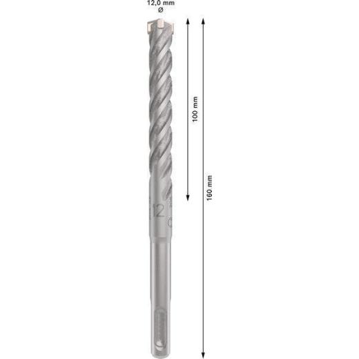 Hammerbohrer PRO SDS plus-5X - Ø 12 mm - Arbeits-L. 100 mm - Länge 160 mm SDS plus