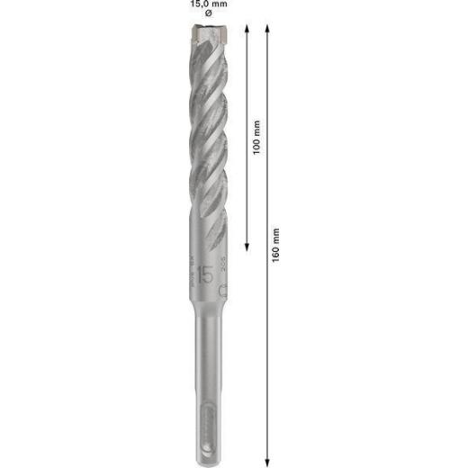 Hammerbohrer PRO SDS plus-5X - Ø 15 mm - Arbeits-L. 100 mm - Länge 160 mm SDS plus