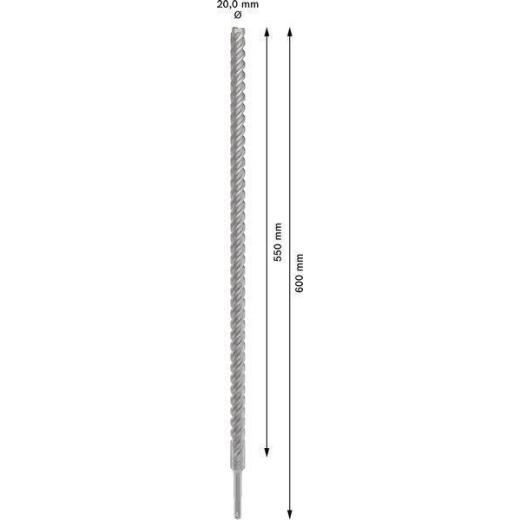 Hammerbohrer PRO SDS plus-5X - Ø 20 mm - Arbeits-L. 550 mm - Länge 600 mm SDS plus