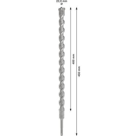 Hammerbohrer PRO SDS plus-5X - Ø 22 mm - Arbeits-L. 400 mm - Länge 450 mm SDS plus