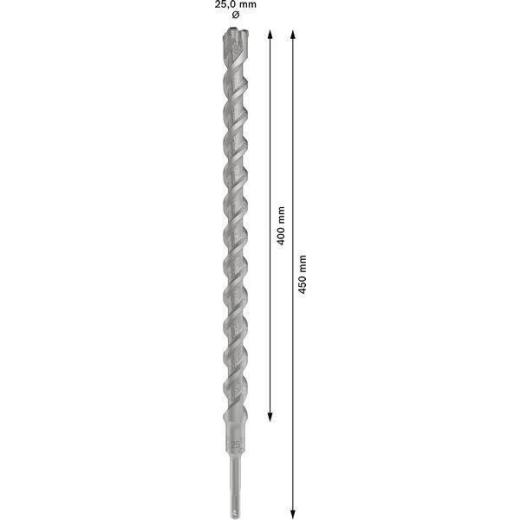 Hammerbohrer PRO SDS plus-5X - Ø 25 mm - Arbeits-L. 400 mm - Länge 450 mm SDS plus
