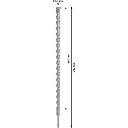 Hammerbohrer PRO SDS plus-5X - Ø 22 mm - Arbeits-L. 550 mm - Länge 600 mm SDS plus