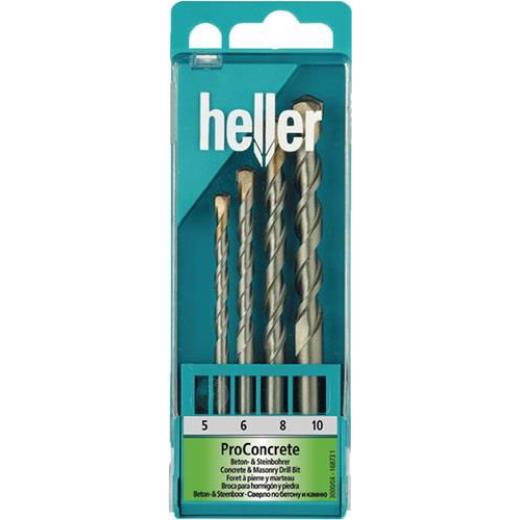 Beton-/Steinbohrersatz ISO5468 4-tlg. - Ø 5/6/8/10 mm HELLER
