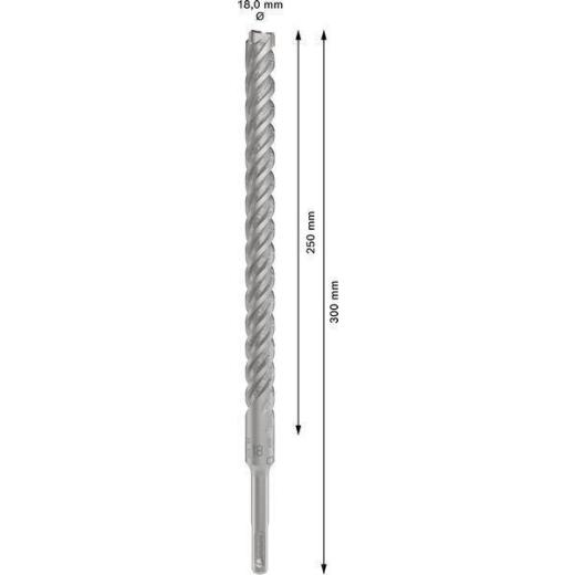 Hammerbohrer PRO SDS plus-5X - Ø 18 mm - Arbeits-L. 250 mm - Länge 300 mm SDS plus