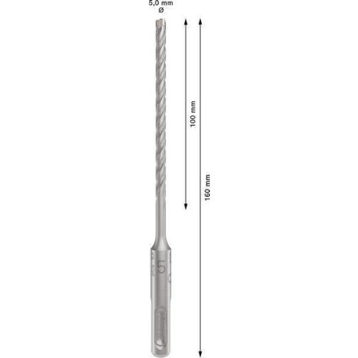 Hammerbohrer PRO SDS plus-5X - Ø 5 mm - Arbeits-L. 100 mm - Länge 160 mm SDS plus