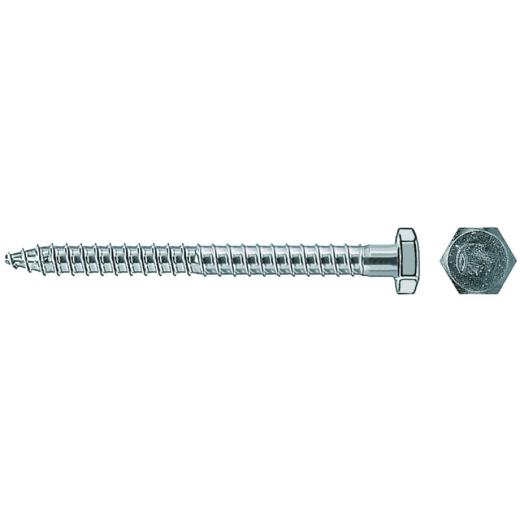 fischer Safety screw 10 x 140, hexagonal head, zinc-galvanised steel - 50 pieces