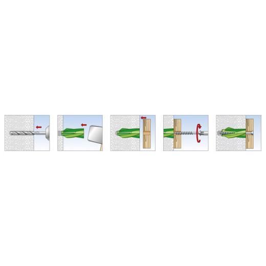 fischer Safety screw 10 x 95, hexagonal head, zinc-galvanised steel - 50 pieces