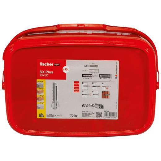 fischer Taco de expansión SX Plus 10 x 50 | Cubo | 720 piezas