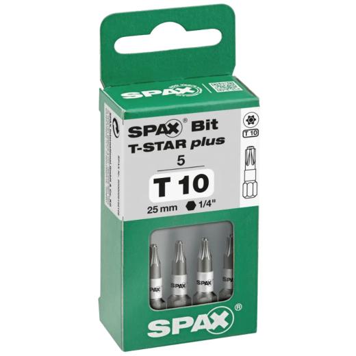 SPAX T-STAR plus bit T10, Length: 25 mm - 5 piece