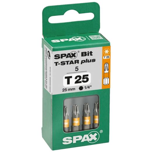 SPAX T-STAR plus bit T10, Length: 25 mm - 5 piece