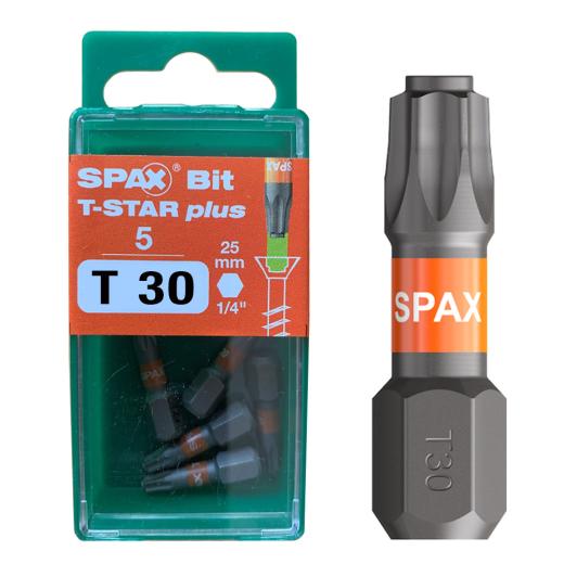 SPAX T-STAR plus bit T30, Lengte: 25 mm - 5 stuk