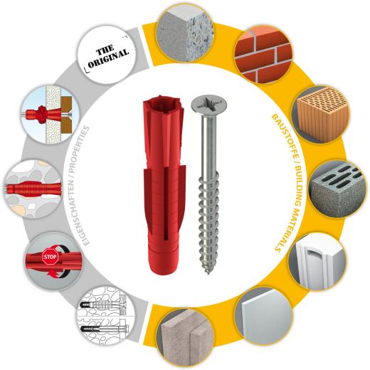 Allzweckdübel Tri 8x51 mm + Schraube  | 25 Stück