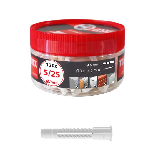 Allzweckdübel Deco 5x25 mm in Runddose | 120 Stück