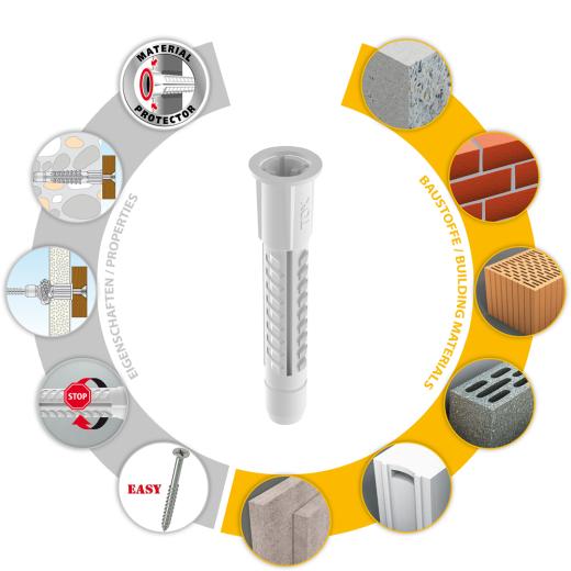 Allzweckdübel Deco 5x25 mm in Runddose | 120 Stück