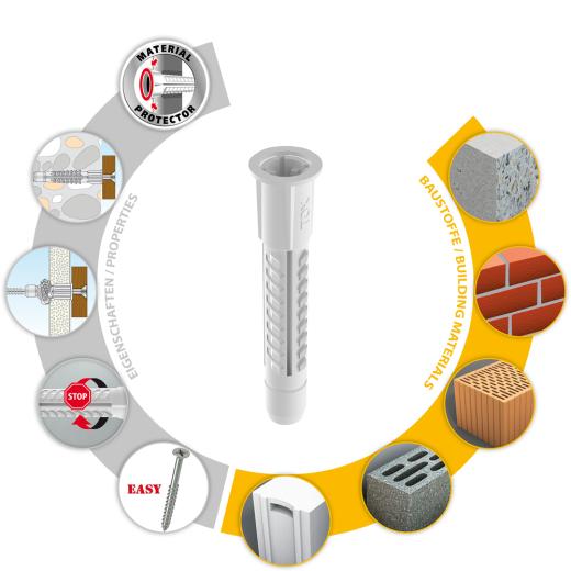 TOX Universele plug Deco 12x76 mm in ronde doos | 25 stuk