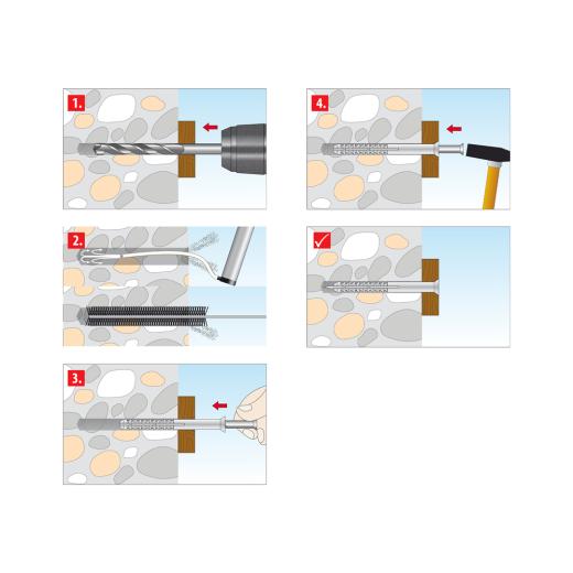 TOX Nail wall plug Attack 6x40 mm | 50 pieces