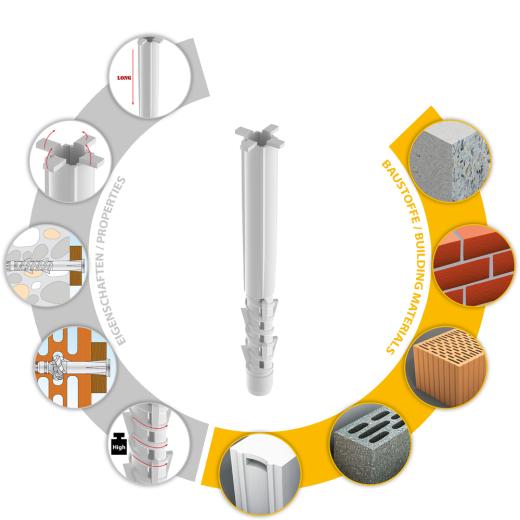 Allzweck-Rahmendübel Tetrafix XL 8x80 mm | 50 Stück