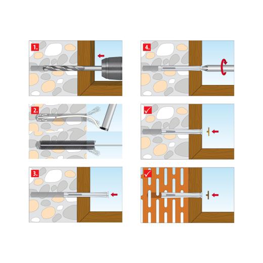 TOX Metal frame wall plug Window 10x182 mm | 100 pieces