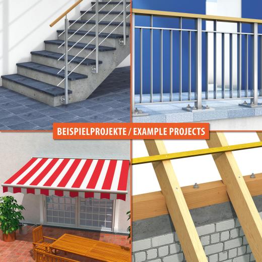 TOX Anclaje para cargas pesadas Dual Force Bolt 1 15x25 mm | 25 piezas