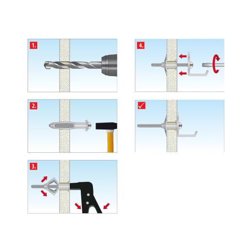 TOX Metal cavity wall plug Acrobat M4x32 mm | 50 pieces