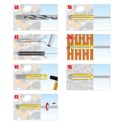 TOX Tassello artigliato metallo Tiger 8x38mm | 100 pezzi