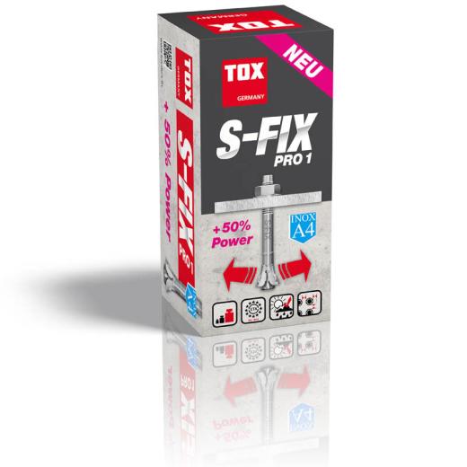 TOX Bullone ancoraggio S-Fix Pro 1 A4 M8x90/25 mm | 50 pezzi