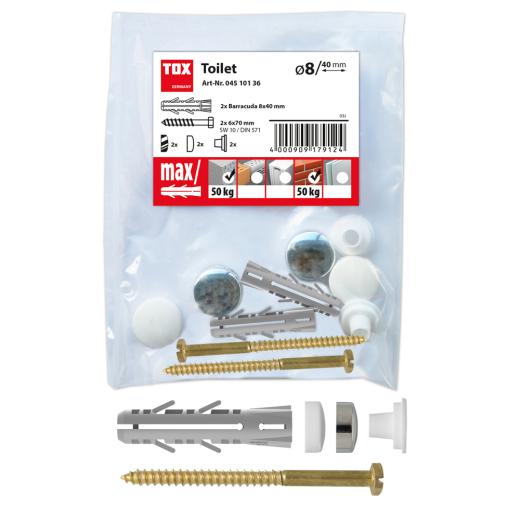 TOX Fijación para inodoros estándar Toilet | 100 piezas