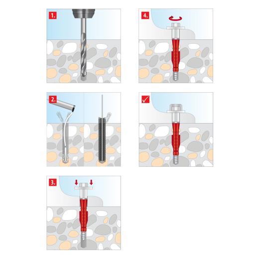 TOX Fijación para inodoros estándar Toilet | 100 piezas