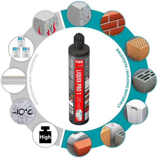 TOX Composite mortar Liquix Pro 1 styrene-free 280 ml | 12 pieces
