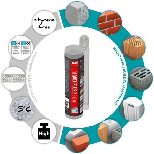 TOX Composite mortar Liquix Plus 7 styrene-free 345 ml | 12 pieces