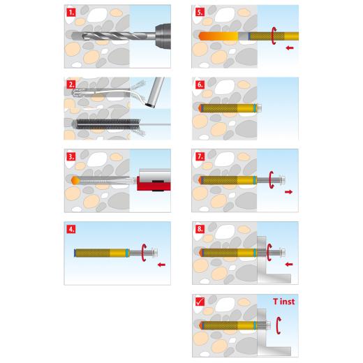 TOX Composietmortel-accessoires Liquix Impact M10x80 mm | 10 stuk