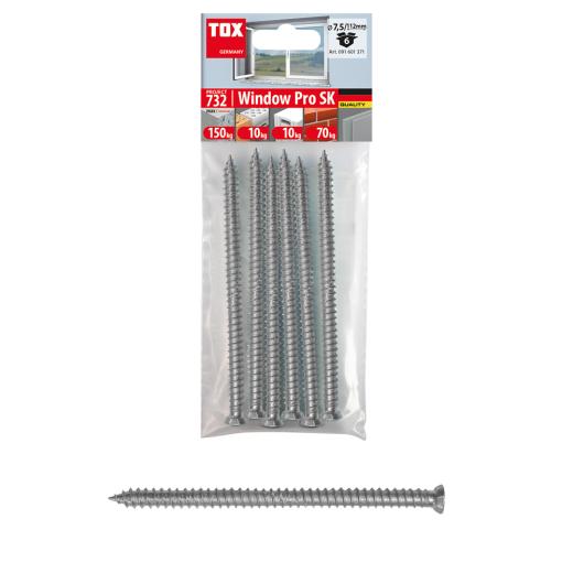 TOX Tornillo para marcos de ventanas Window Pro SK 7,5x132 mm | 30 piezas