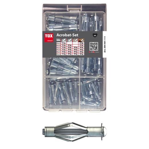 TOX Metal cavity wall plug assortment Acrobat Set 60 pcs. | 60 pieces