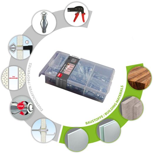 TOX Metal cavity wall plug assortment Acrobat Set 60 pcs. | 60 pieces