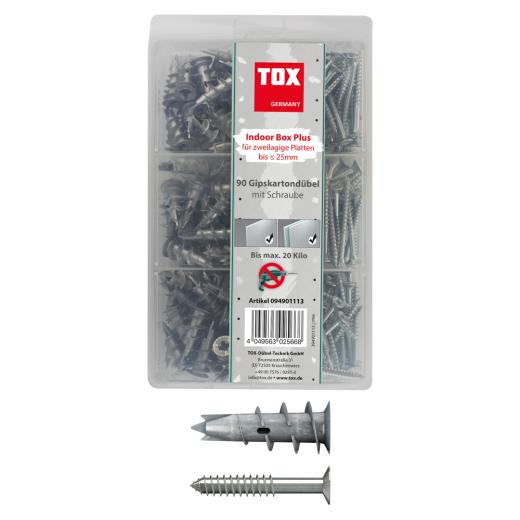 TOX Surtido de tacos para cartón yeso Indoor Box Plus 180 piezas | 180 piezas