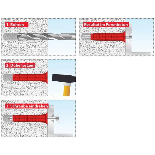 TOX Cellular concrete wall plug YTOX M10x55 mm | 25 pieces