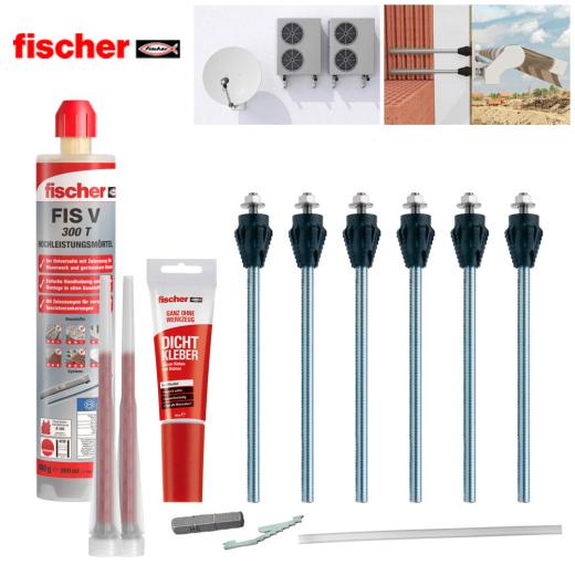 fischer TherMax fixing set for solid building materials, 12/110 M12 gvz - Set of 6