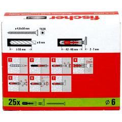 fischer - EasyHook Angle 6 x 30 DuoPower | 25 piezas