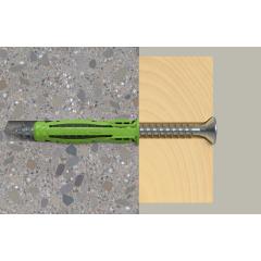 fischer Taco de expansión SX Plus Green 5 x 25 S con tornillo - 100 piezas