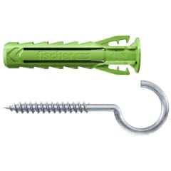 fischer Taco de expansión SX Plus Green 6 x 30 S con ganchos redondos - 20 piezas