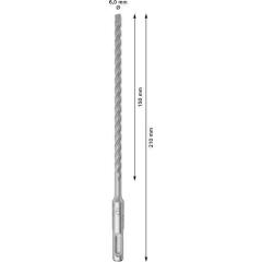Hammerbohrer PRO SDS plus-5X - Ø 6 mm - Arbeits-L. 150 mm - Länge 210 mm SDS plus | 10 Stück