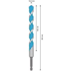 Steinbohrer Expert MultiConstruction HEX-9 - Ø 16 mm - Arbeits-L. 150 mm - Gesamt-L. 200 mm