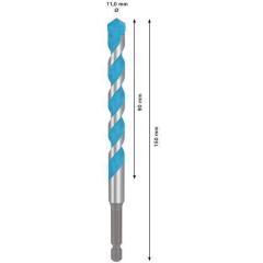 Steinbohrer Expert MultiConstruction HEX-9 - Ø 11 mm - Arbeits-L. 90 mm - Gesamt-L. 150 mm