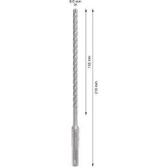Hammerbohrer PRO SDS plus-5X - Ø 6 mm - Arbeits-L. 150 mm - Länge 210 mm SDS plus