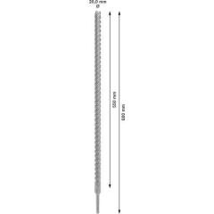 Hammerbohrer PRO SDS plus-5X - Ø 20 mm - Arbeits-L. 550 mm - Länge 600 mm SDS plus